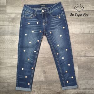 Baccini Petite Polka Dot Cropped Jeans Size 2P